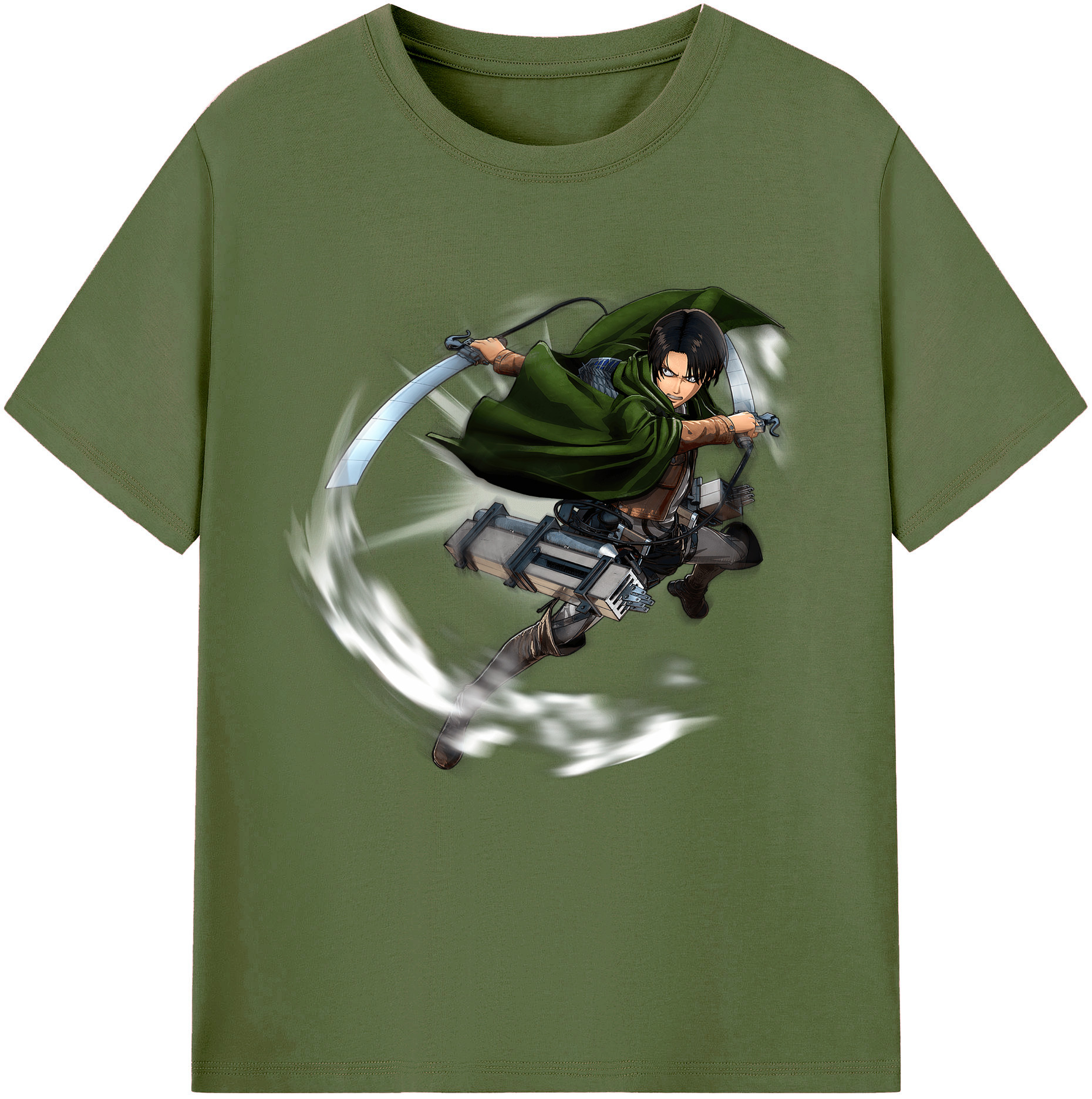 （画像用） 進撃の巨人 リヴァイ·アッカーマン Attack on Titan Levi Ackerman 綿100％半袖Tシャツ（フロントプリント）